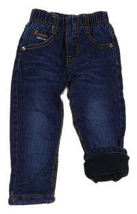 Tmavomodré podšité rifle