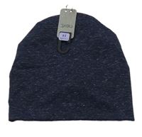 Nové - Tmavomodrá melírovaná lněná čepice Next