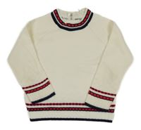 Smotanový sveter s prúžkami