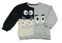 Sivo-čierna mikina s príšerkami George