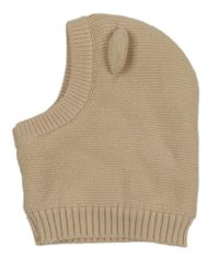 Béžová třpytivá pletená podšitá kukla Pusblu