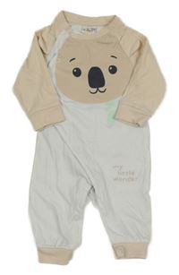 Bielo-pudrový overal s medvedíkom Orsolino