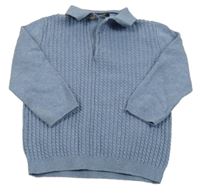 Modrý vzorovaný sveter s golierikom Next