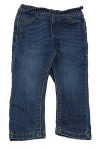 Tmavomodré teplákové rifle Primark 