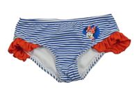 Tmavomodro-bílé pruhované plavkové kalhotky s Minnie Disney 