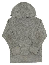Sivý melírovaný sveter s kapucňou Next