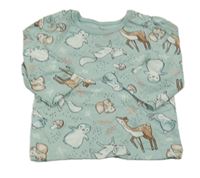 Modrošedé tričko so zvieratkami Nutmeg