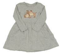 Sivé melírované bavlnené šaty s koníky C&A