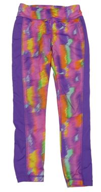 Barevno-fialové sportovní legíny Dunnes