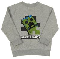 Šedá melírovaná mikina Minecraft s překlápěcími flitre M&S