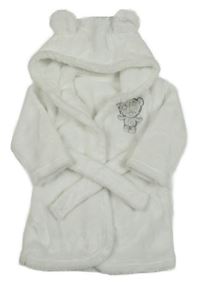 Bílý chlupatý župan Me to you s kapucí George 