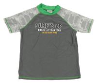 Sivo-biele UV tričko s nápisom