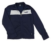 Tmavomodro-biela prepínaci športová mikina s logom Puma