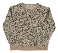 Béžovo-čierna vzorovaná mikina H&M