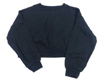 Čierna melírovaná oversize crop mikina Next