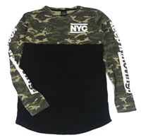 Černo-army triko s písmenky a nápisy Chapter young