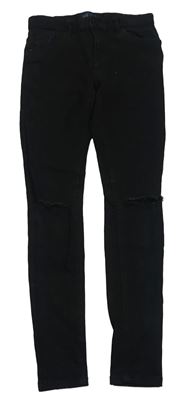 Černé skinny rifle s děravými koleny Next