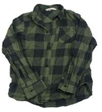 Khaki-černá kostkovaná košile H&M