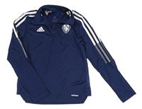 Tmavomodro-bílé funkční fotbalové mikinotriko so znakom zn. Adidas