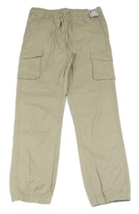Béžové cargo cuff plátenné nohavice Matalan