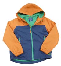 Tmavomodro-oranžová nepromokavá jarná bunda s kapucňou zn. LOSAN