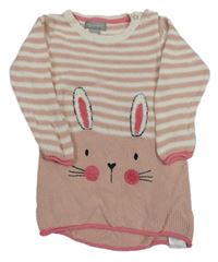 Starorůžovo-bílo-růžové pruhované pletené šaty se zajíčkem PRIMARK