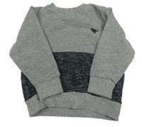 Sivo-čierna melírovaná mikina s dinosaurom Next