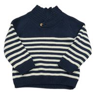 Tmavomodro-biely pruhovaný sveter PRIMARK