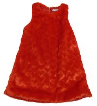 Červené kožušinové podšité šaty so srdiečkami Pretty baby