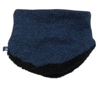 Tmavomodrý melírovaný pletený zateplený nákrčník 