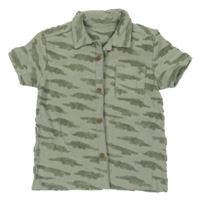 Světlekhaki tričková košile s krokodýlky George