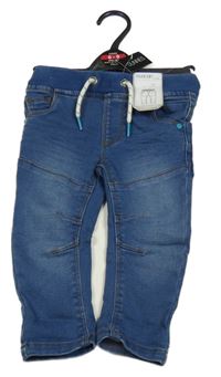 Nové - modré teplákové rifle s úpletovým pasem St. Bernard