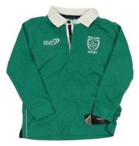 Nové - tmavozelená mikina so znakem - IRELAND RUGBY a golierikom St. Bernard