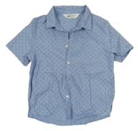 Modrá melírovaná košile s tečkami H&M