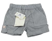 Nové - tmavomodro-bílé pruhované plátěné kraťasy Chicco