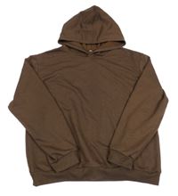 Tmavohnedá mikina s nápismi a kapucňou SHEIN