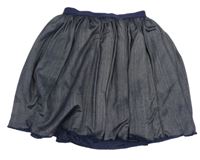 Tmavomodro/stříbrná sukňa POCOPIANO