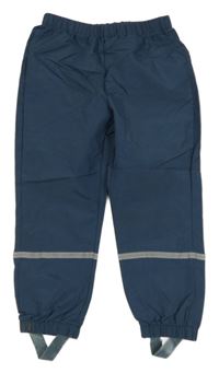 Tmavomodré šusťákové nepromokavé kalhoty