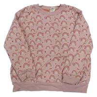 Staroružová mikina s duhami a srdiečkami ALANA