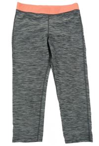 Šedo-černo-neonově korálové melírované capri sportovní legíny H&M