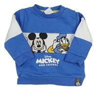 Modro-biela mikina s Mickeym a Donaldem Disney