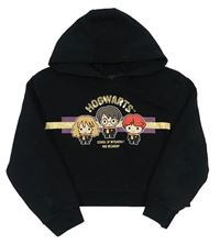 Čierna crop mikina s kapucí - Harry Potter Primark