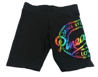 Čierne elastické kraťasy s nápisom Pineapple