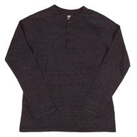 Čierno-modro-červené melírované tričko s gombíkmi H&M
