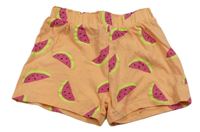 Oranžové bavlnené kraťasy s melónmi Primark