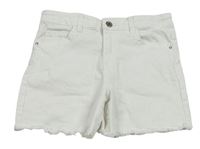 Bílé riflové mid rise kraťasy Denim Co.