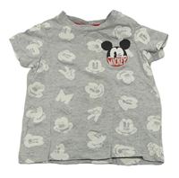 Šedé melírované tričko s Mickeym C&A