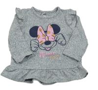 Modrá melírovaná úpletová tunika s Minnie a volánky George