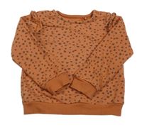 Hnedá vzorovaná mikina s volánikmi Tu