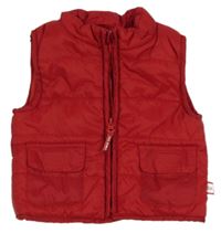 Červená šušťáková zateplená vesta
